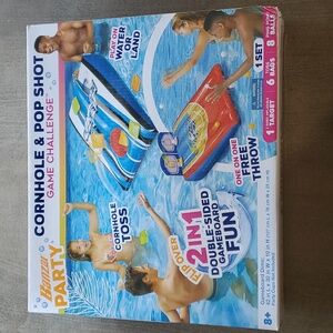 Banzai 2-in-1 Cornhole & Basketball Target Toss Floating Pool Games